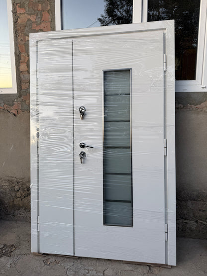 Ușă Exterior Z-332 Dublă Alb Sidefat