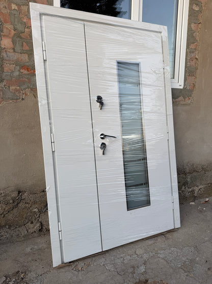 Ușă Exterior Z-332 Dublă Alb Sidefat