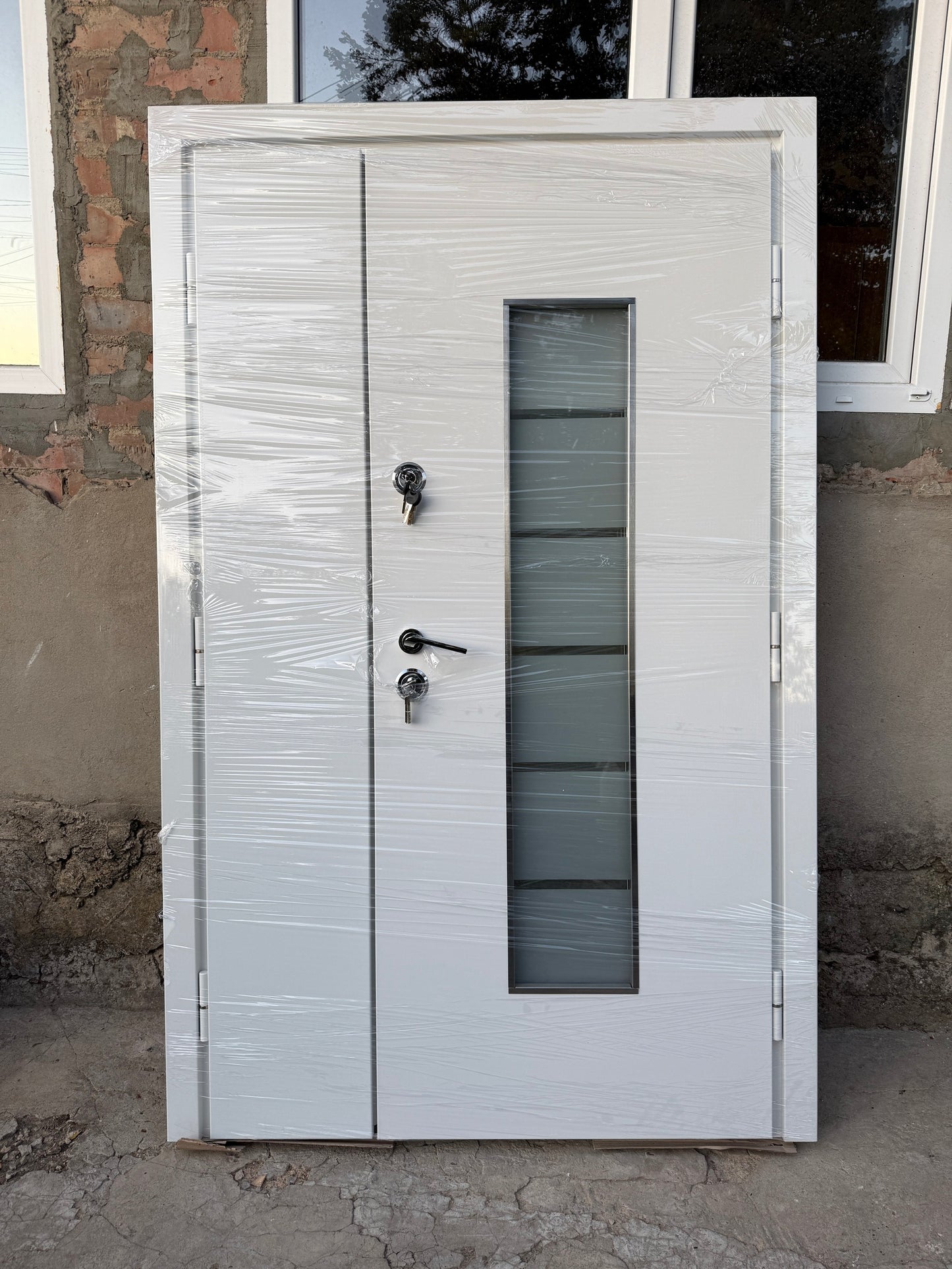 Ușă Exterior Z-332 Dublă Alb Sidefat