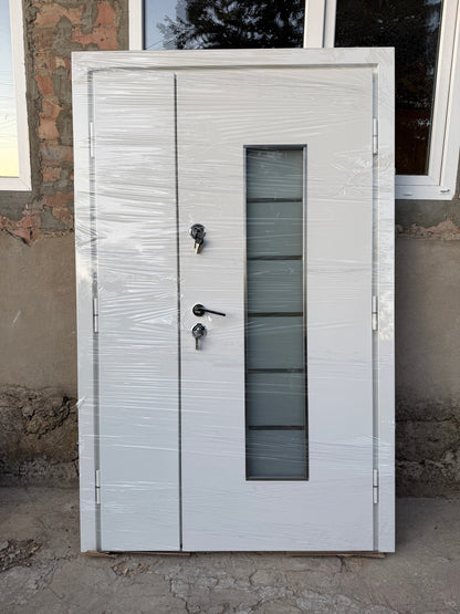 Ușă Exterior Z-332 Dublă Alb Sidefat