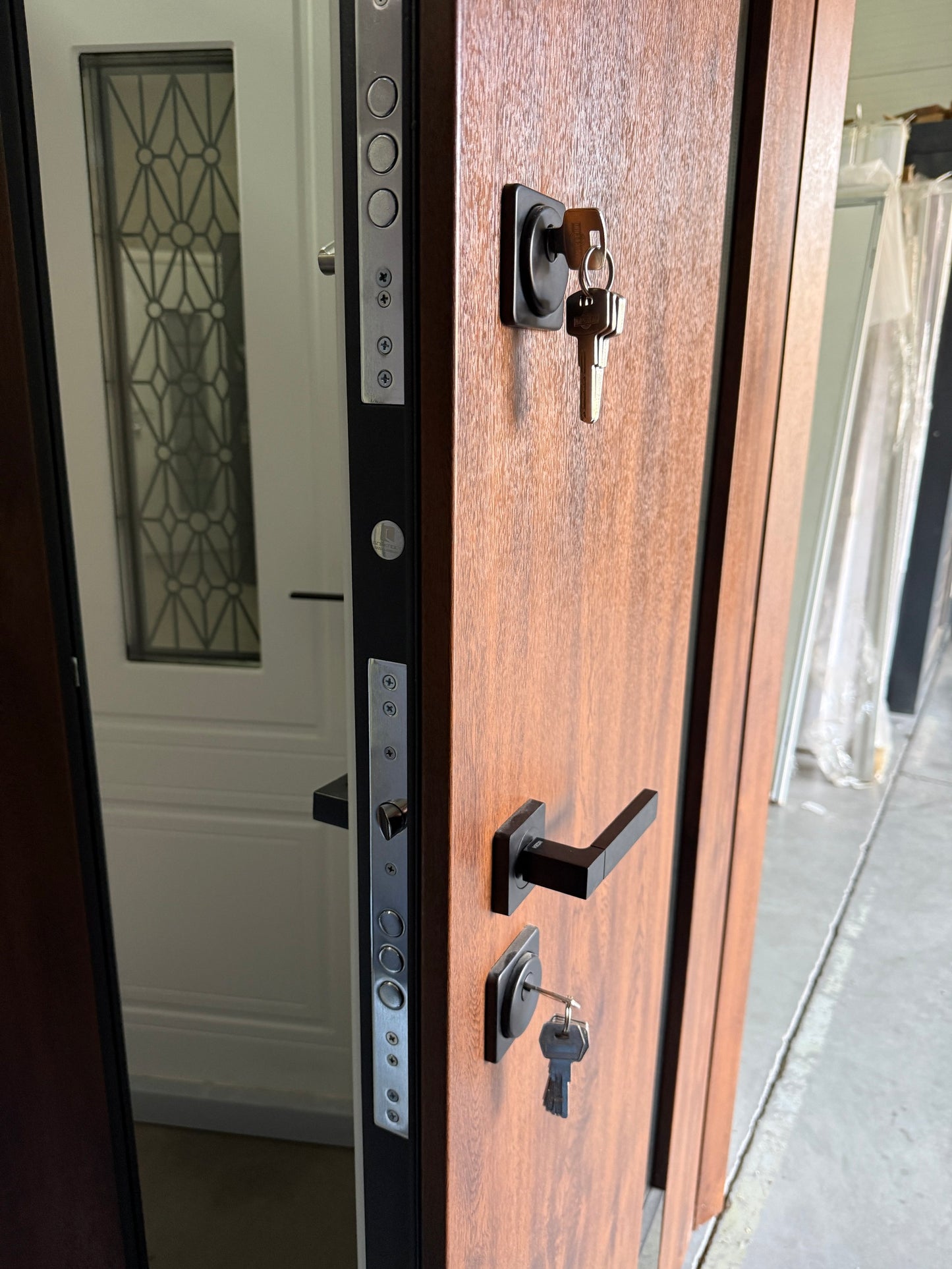 Ușă Exterior Z-401 Dublă Nuc/Alb