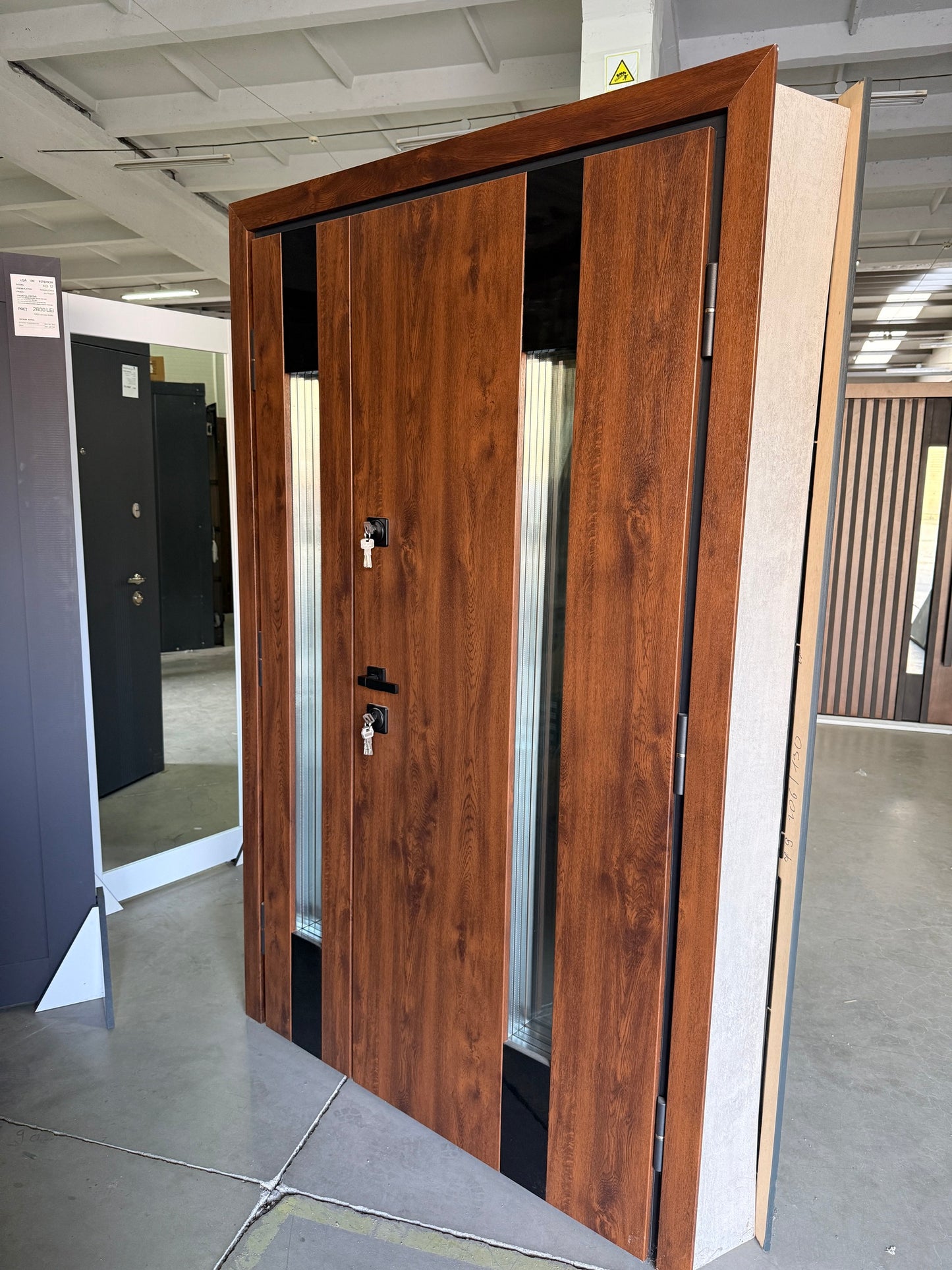 Ușă Exterior Z-401 Dublă Nuc/Alb