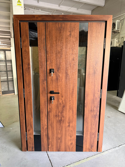 Ușă Exterior Z-401 Dublă Nuc/Alb